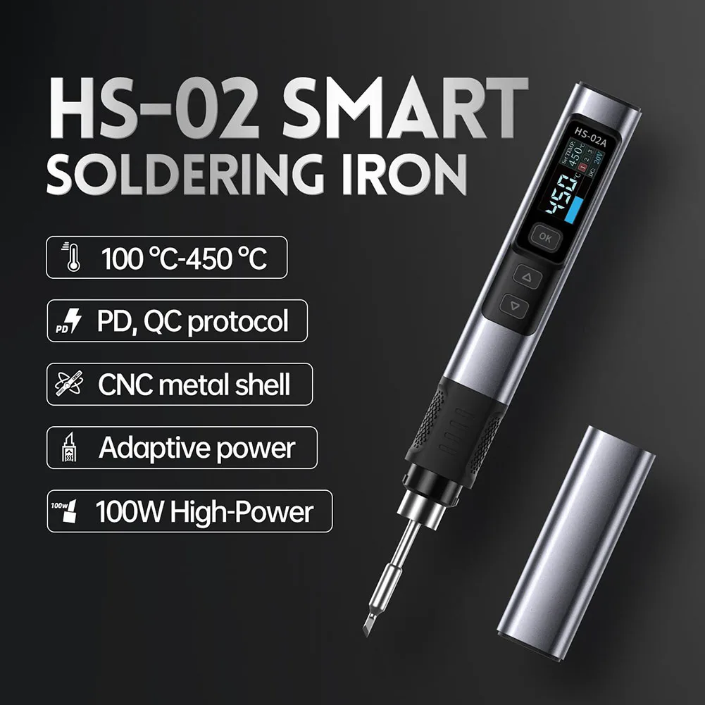 HS-02A Паяльник Паяльная станция PD100W Портативная ремонтная термостатическая