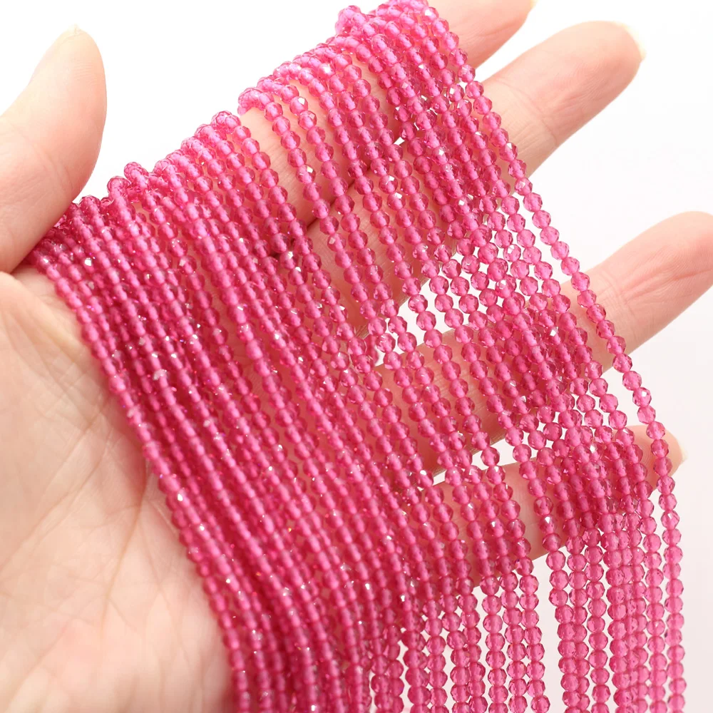 

2PC Natural Semi-precious Stone Beads Dark Pink Spinels 3mm Loose Beads For Jewelry Making DIY Bracelet Necklace Strand Handmade