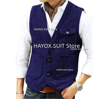 mens suit vest herringbone single breasted v neck business steampunk sleeveless jackets party wedding chalecos