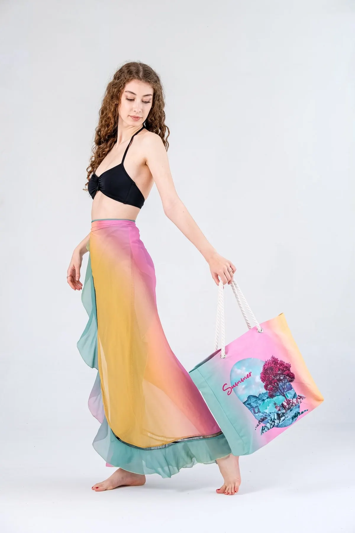 

Женская пляжная сумка-тоут с синим рисунком, модная летняя вместительная сумочка, модный летний топ большой вместимости