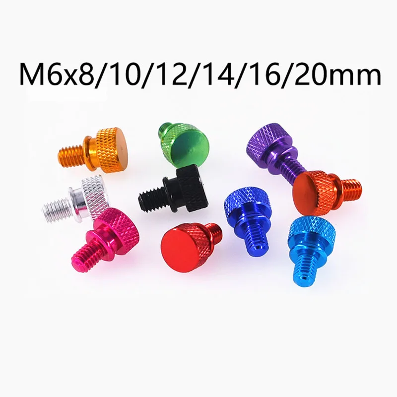 

1Pcs M6x8/10/12/14/16/20mm Aluminum Step Thumb Screw Computer Case Screw Knurled Hand Screws Anodized 10 Colors
