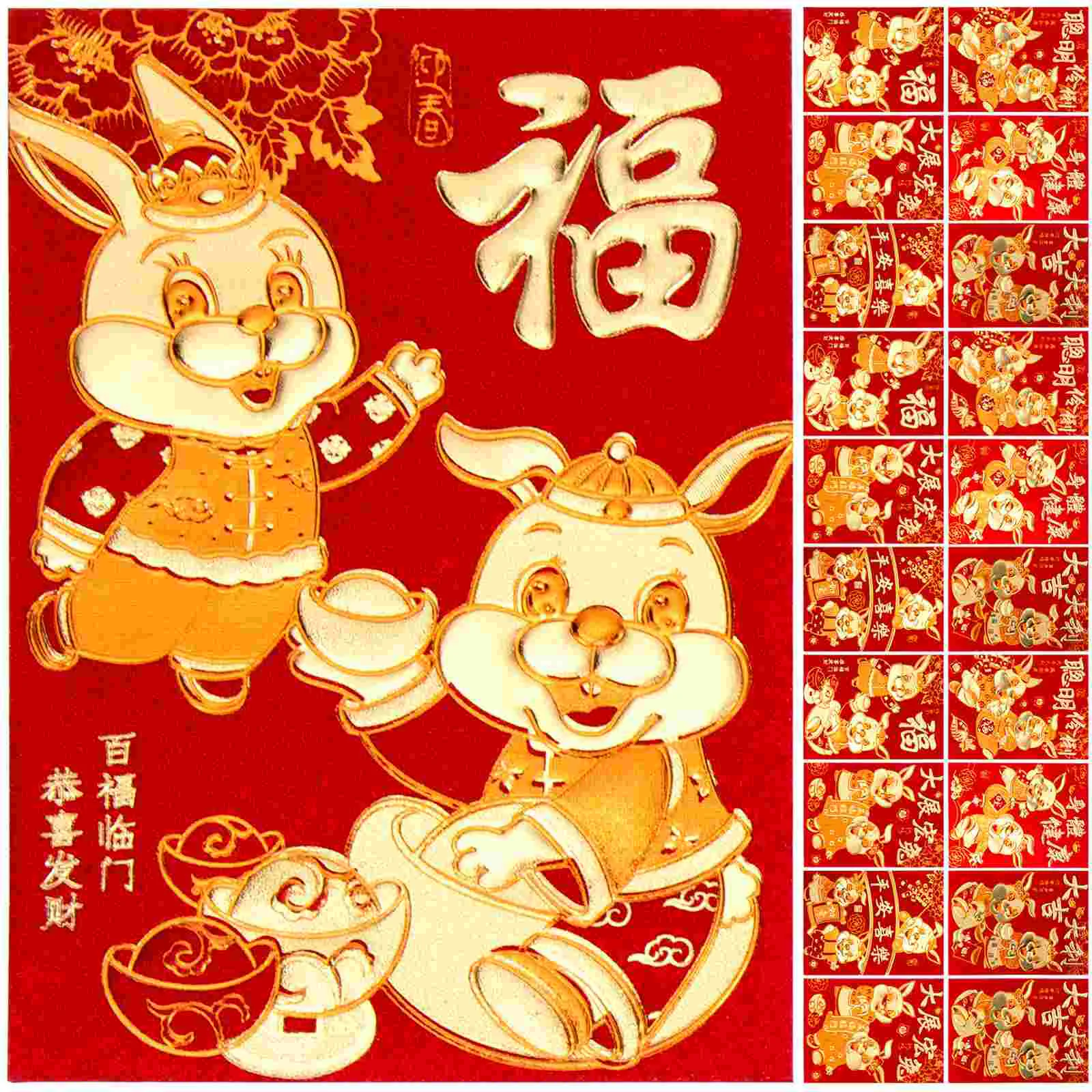 

Red Envelopes Year Chinese Money New Envelope Packets Packet Rabbit Festival Paper Bunny Pocket Spring Giftlucky Pattern Wedding