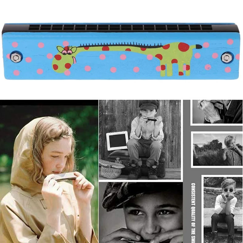 

Деревянная детская гармошка, Оловянная губка для малышей, 16 отверстий, раннее образование, детская развивающая игрушка, разноцветная