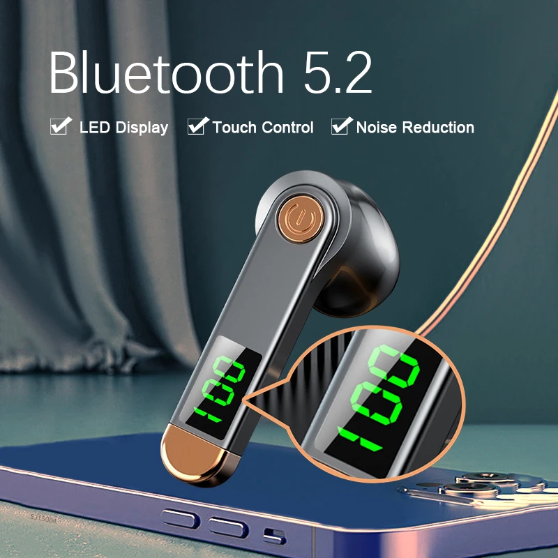 TWS-наушники Bluetooth V5.2 Беспроводные наушники-вкладыши Водонепроницаемые