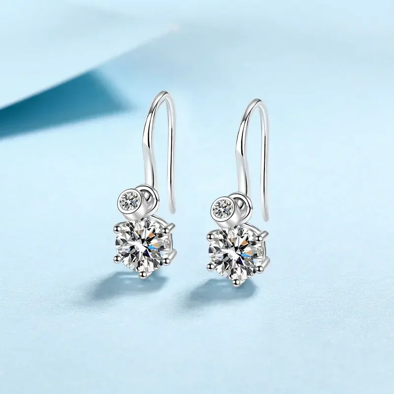 Простые модные платиновые серьги Pt950 женские свадебные украшения мигающие D