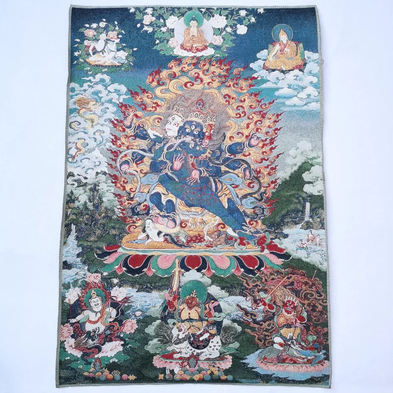Тибетский вышитый шелковый ковер буддистского танка "Ваджрапани Чана Дордже" размером 36 дюймов для медитации и украшения дома.