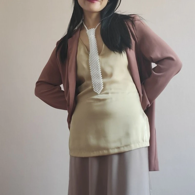 Женское Ожерелье с галстуком винтажное плетеное ожерелье имитацией жемчуга и