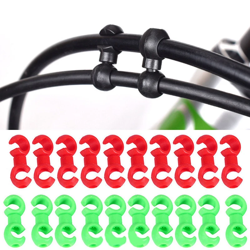 

10PCS S Shaped Hook Clips Rotating Bike Brake Gear Cross Cable Tidy Clip Tool For MTB Bicycle Fixed Gear Organizer Cycling Acces