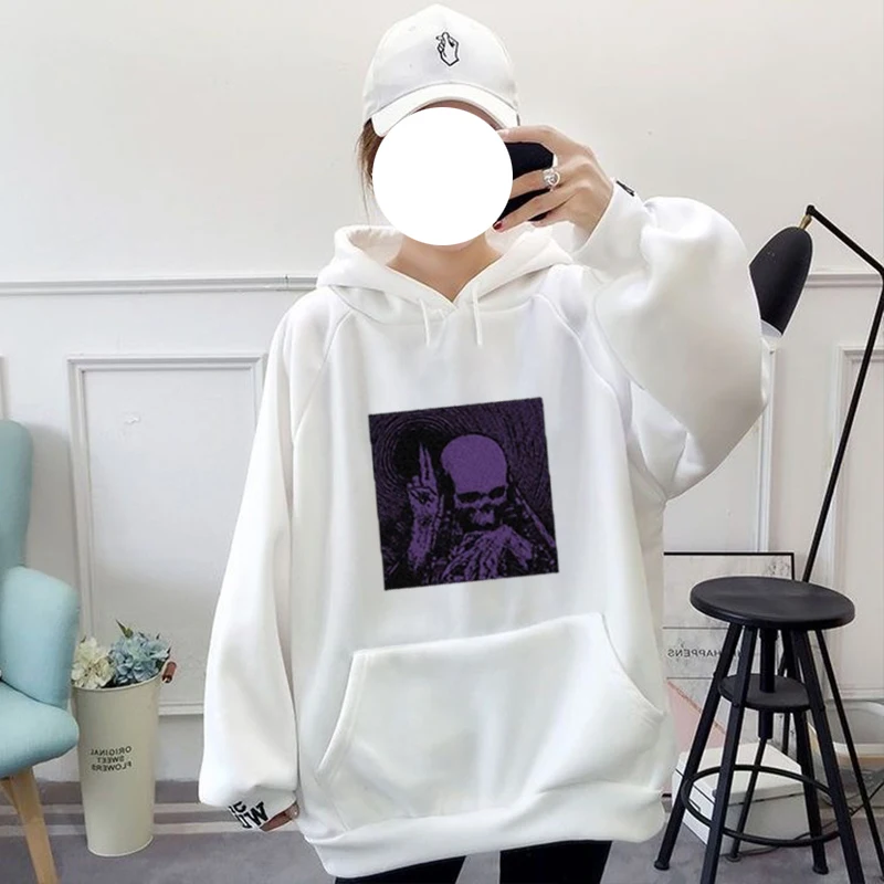 

Sweaters Men's and Women's Hoodies y2k Dark Retro Skull Print Multi functional Casual Street