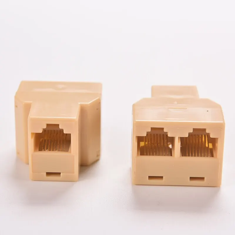 

10pcs Socket Network Plug LAN Port 1 to 2 Socket Splitter Connector Adapter DZ517 RJ45 Coupler 8P8C Ethernet Cable Extender