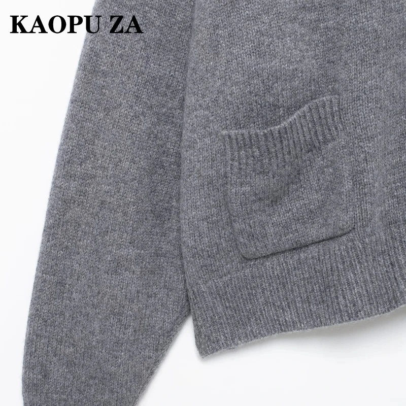 KAOPU ZA 2024 новый осенний женский повседневный кардиган с v-образным воротником