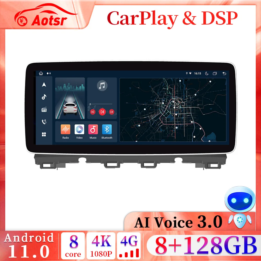 

12.3 inch 128GB Android 11 Car Auto Radio CarPlay GPS For Mazda 3 Axela 2016 ~ 2019 Multimedia Player Stereo DSP Navi Head Unit