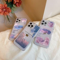 cute colored clouds clear phone case for iphone 7 8 plus 11 12 13 pro max x xr xs max gradient color shockproof protection cover