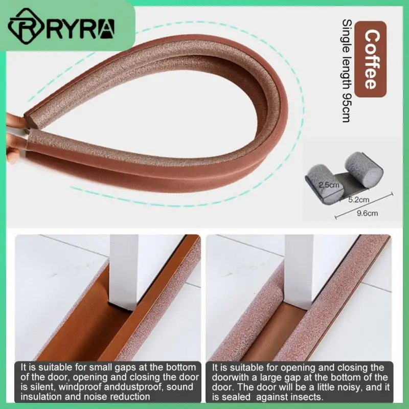 

2/4/5PCS 93*10*3cm Door Bottom Seal Strip Double Double Silicone Rubber Waterproof Seal Strip Dustproof