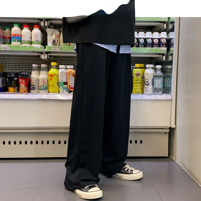 

Men Overalls Wide Legs Streetwear Baggy Pants 2023 Spring Mens Black Harajuku Sweatpants Male Casual Harem Joggers 5XL
