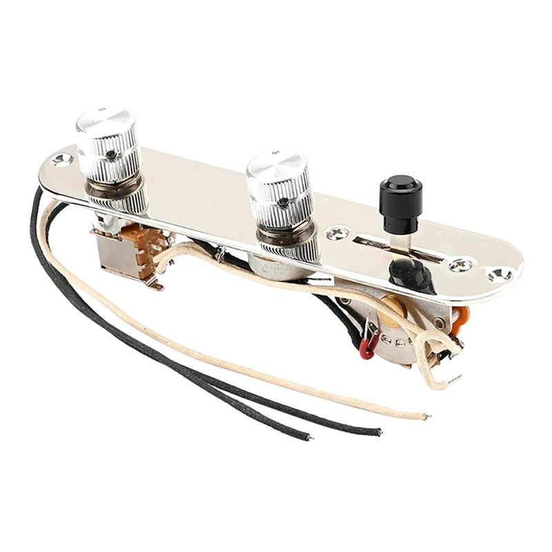 

Chrome 3 Way Wired Loaded Prewired Control Plate Harness Switch Knobs For Tele Telecaster Guitar Parts