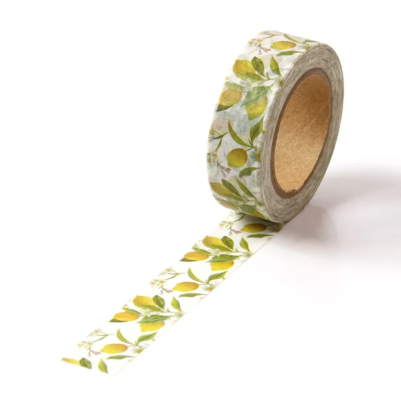 

Декоративная лента GREATHOPE WASHI TAPE с фруктами и листьями лимона