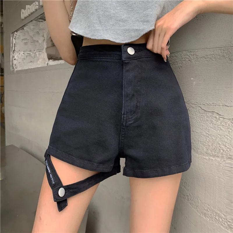 

High Waist Slim Straight Slim Leg Long Denim Shorts Women's Summer Hip Skinny Sexy Korean Women Mini Whote Shorts