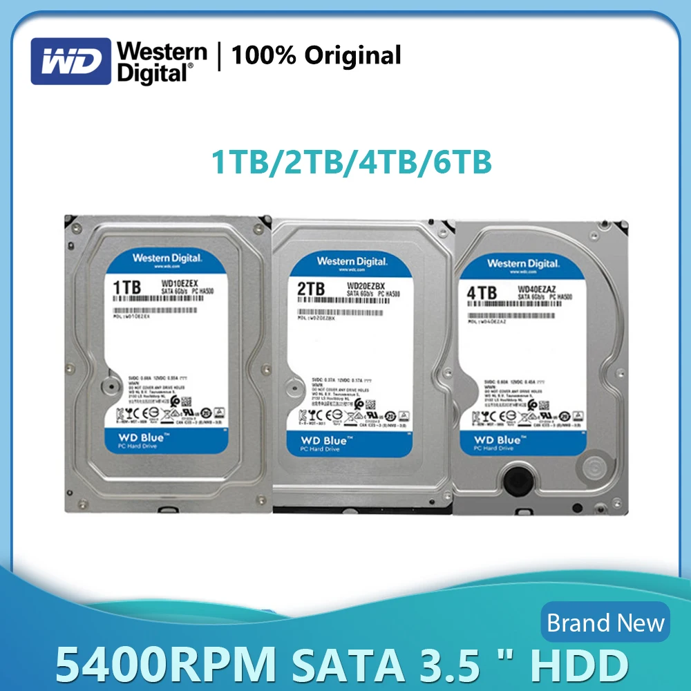 

Western Digital WD Blue 1tb 2tb 4tb 6tb Internal hard drive 3.5 "5400RPM 256MB Cache SATA III 6 gb/s HDD For desktop computers