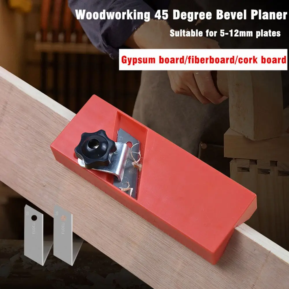 

New For Fiberboard Carpenter Push Tool Chamfering Planing Tool 45 Degree Bevel Planer Edge Trimming Woodworking Planer