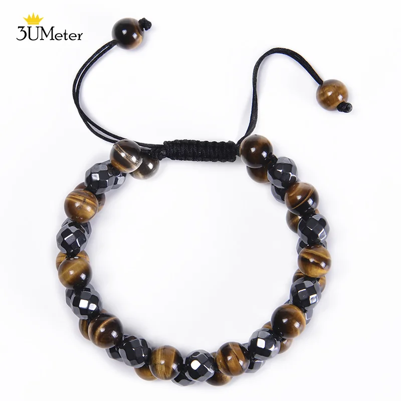 

2022 Trendy Natural Black Matte Tiger Eye Stone Bracelet Double Row Hematite Beads Bracelet Magnetic Therapy Health Care Jewelry