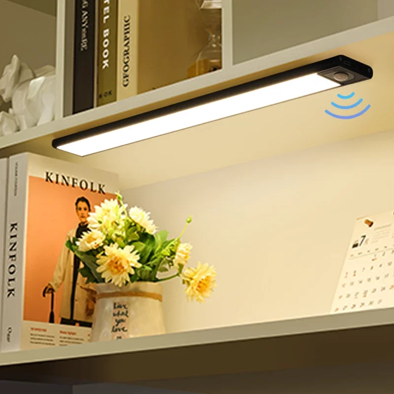 

Aluminum LED Light Cabinet Lighting PIR Motion Sensor led USB Rechargeable Black Aluminum Kitchen Cabinets Lights Lighting LED