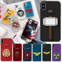 bandai marvel dc hero weapon logo phone case for iphone 13 12 11 pro mini xs max 8 7 plus x se 2020 xr silicone soft cover