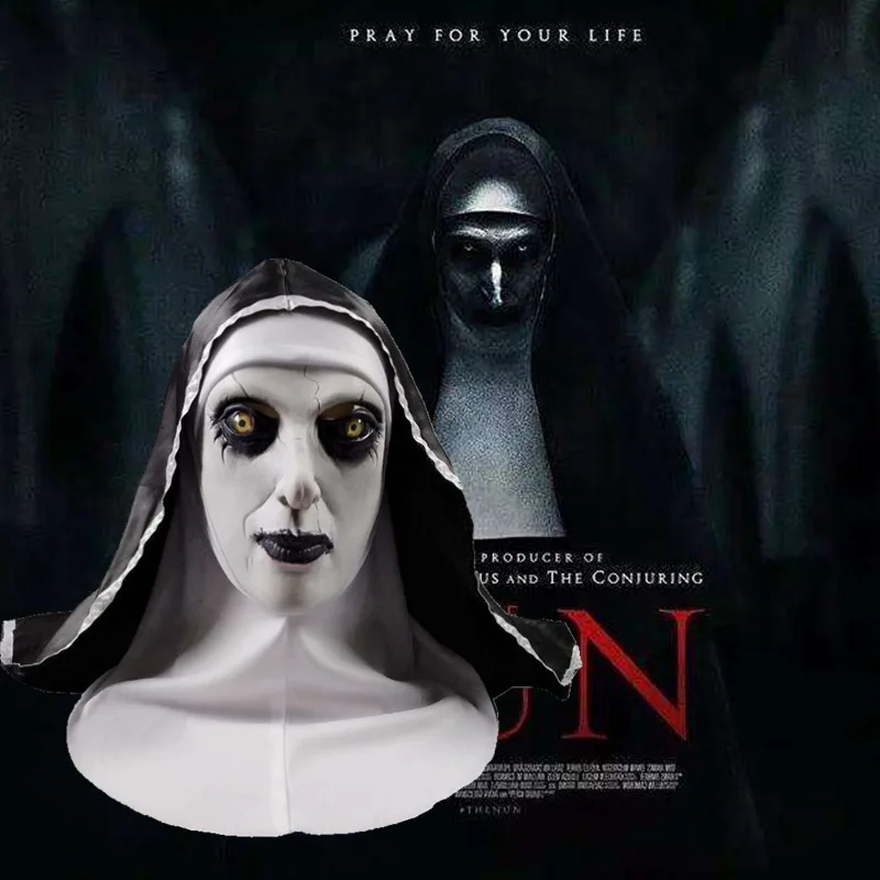 

3 Styles Conjuring 2 Nun Mask Halloween Party Horror Makeup Masks Tricky Grimace Scary Unisex Latex Headgear Cosplay Props