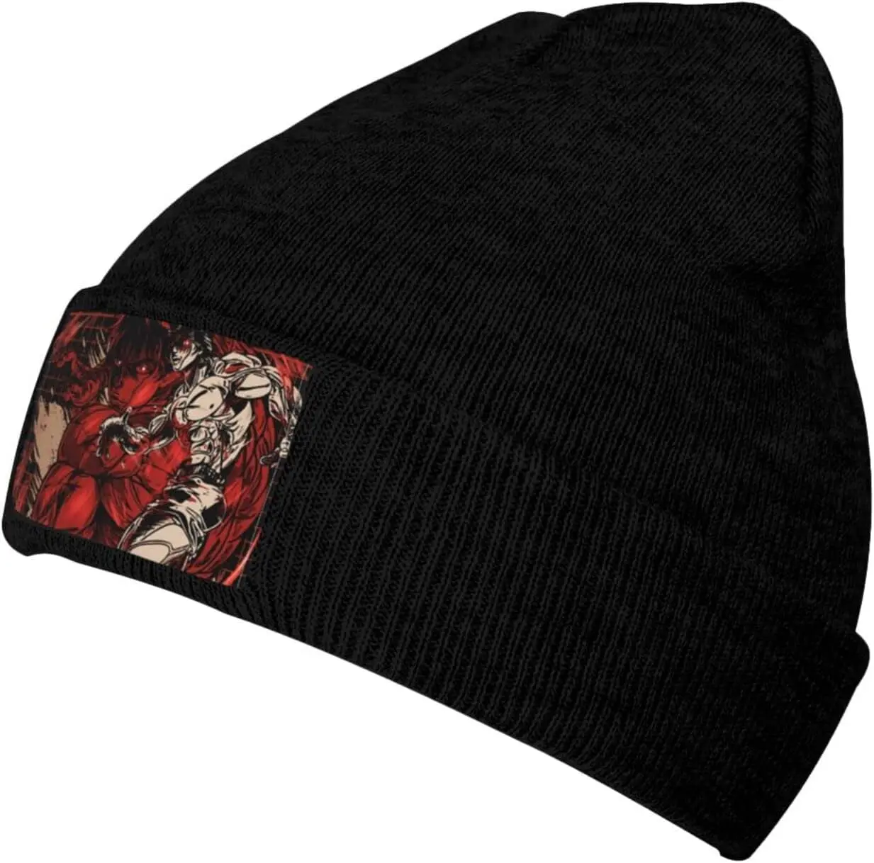 

Baki The Grappler Knit Hat Winter Ski Warm Knitted Caps Plain Cuffed Beanie for Men Women Black