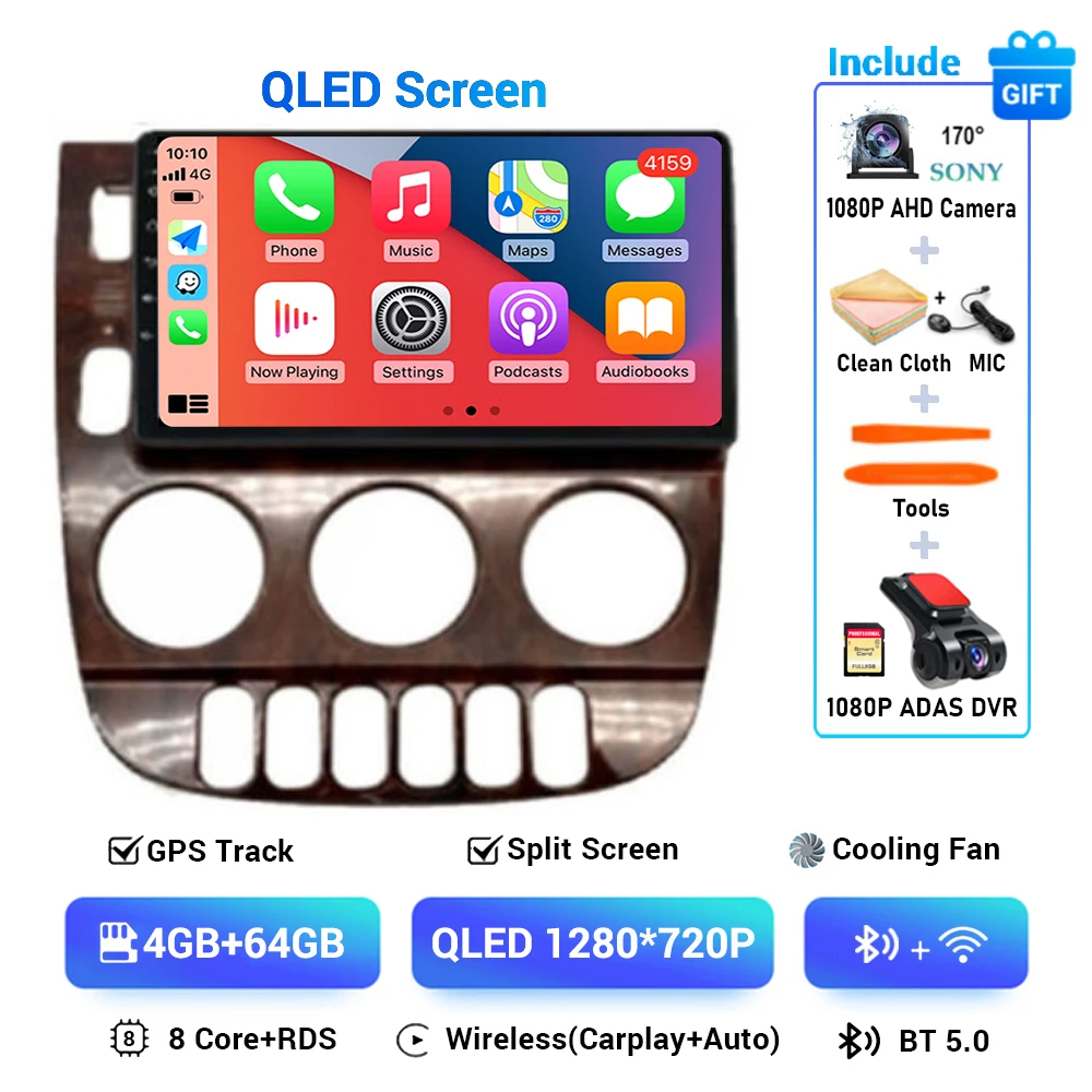 

Автомагнитола на Android 14 для Mercedes Benz M-Class W163 ML 1997 - 2005 с радио, видео, мультимедийным проигрывателем, навигацией, GPS, камерой Carplay IPS 360