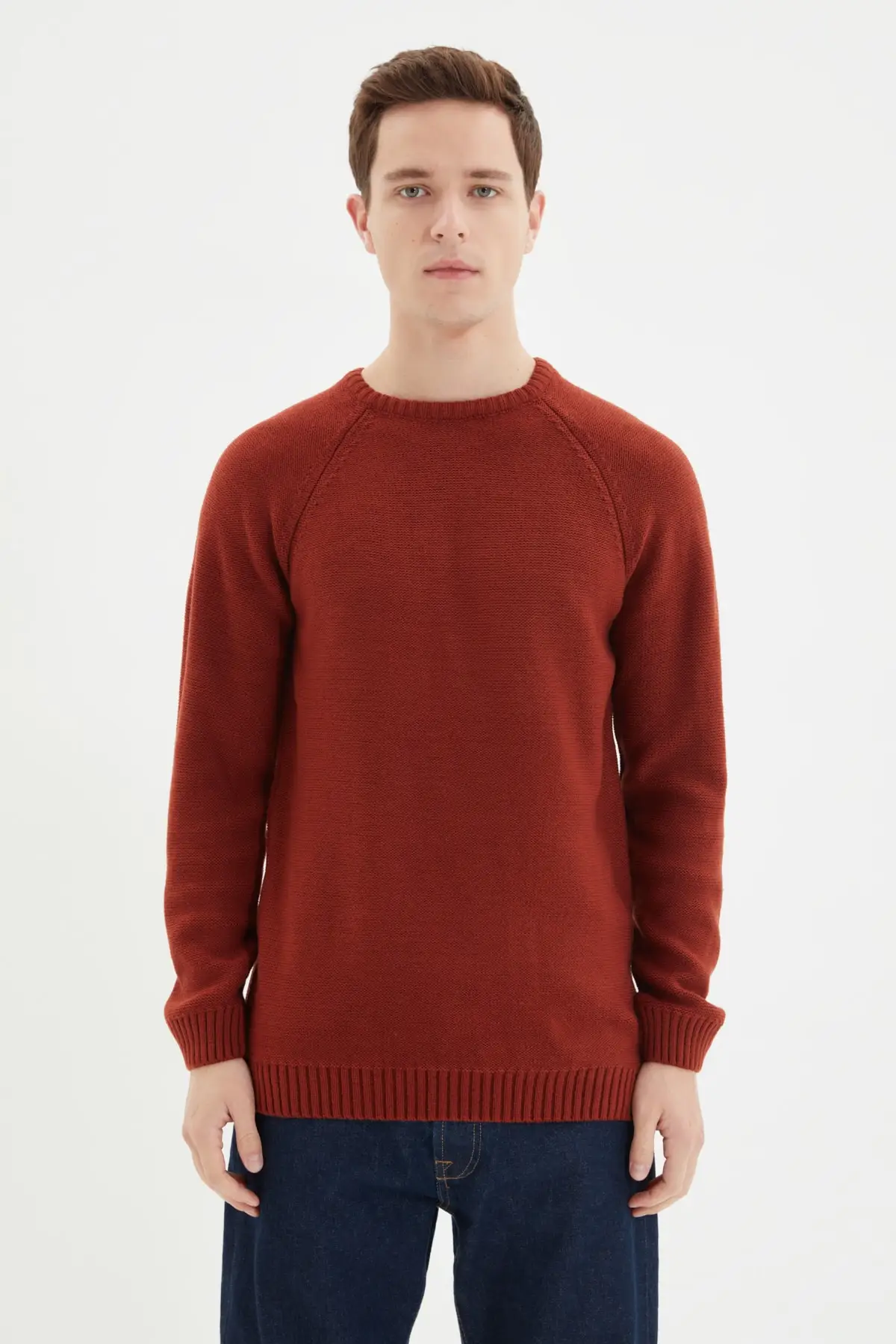 

Trendyol Male Slim Fit Bike Collar Basic Sweater TMNAW22KZ2843