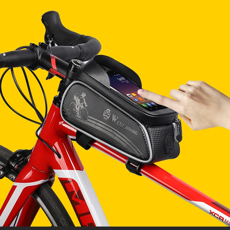 

Waterproof Bicycle Bag Bike Frame Front Top Tube Bags Cycling Touch Phone Screen Case for Mobile Phone MTB Moutain Road Bike Bag