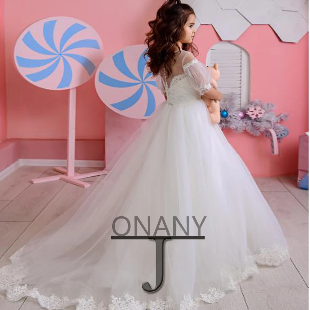 

Простое платье для девочек с цветочным принтом JONANY 2023, аппликация, Прямая поставка, детское платье для первого причастия, красивое платье дл...