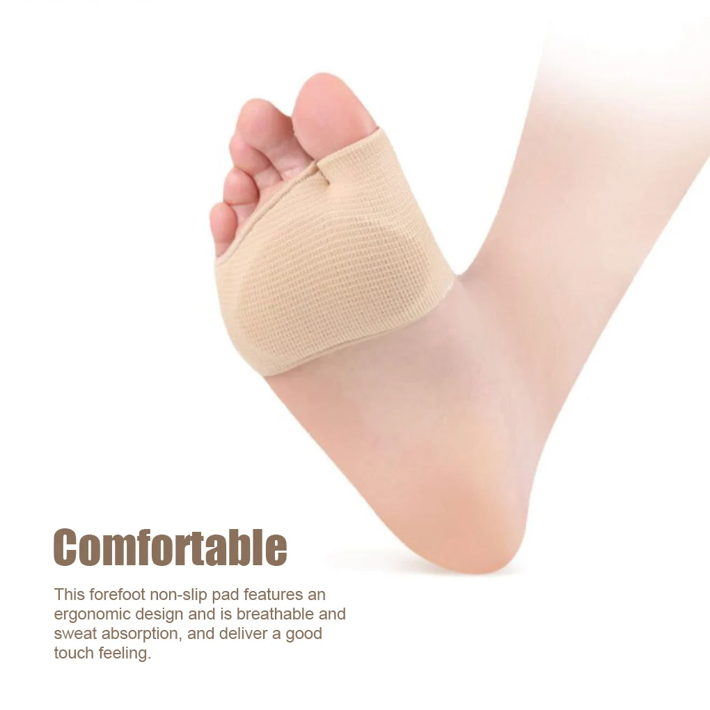 

1 Pair Forefoot Fiber Silicone Cushion Pads High Heels Insert Breathable Sweat Absorption Toe Separator Protector Foot Care