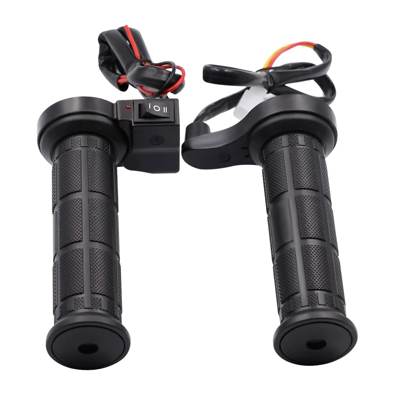 

22mm Diameter Motorcycle Heated Hand Grips 12V Electric Heater Kit 25W Adjustable Tempurature Low Consumption