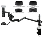 Регулируемое направление зажим Рычаг стойка зажим + HDMI USB VGA видеомикроскоп камера + 0.5x 2.0x 1x 0.75x Вспомогательный объектив