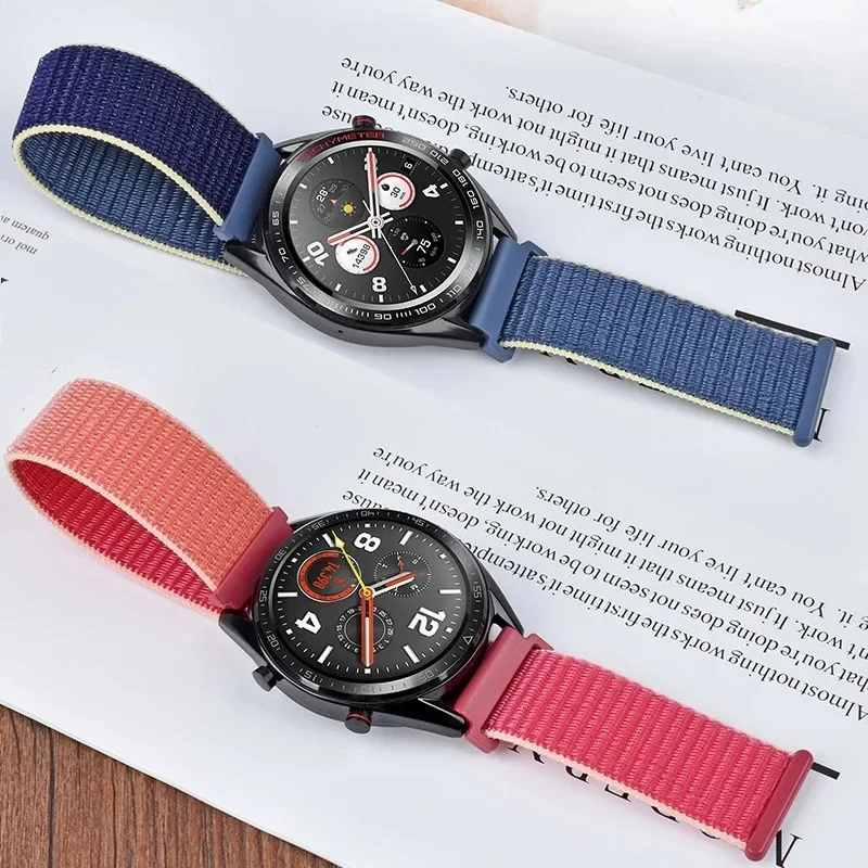 Фото Нейлоновая петля для Samsung Galaxy Watch 7/FE 6/5/5pro/4/Classic Bands 20 мм/22 мм, спортивный браслет huawei watch gt 5-4 2-2e-3 pro, ремешок №3