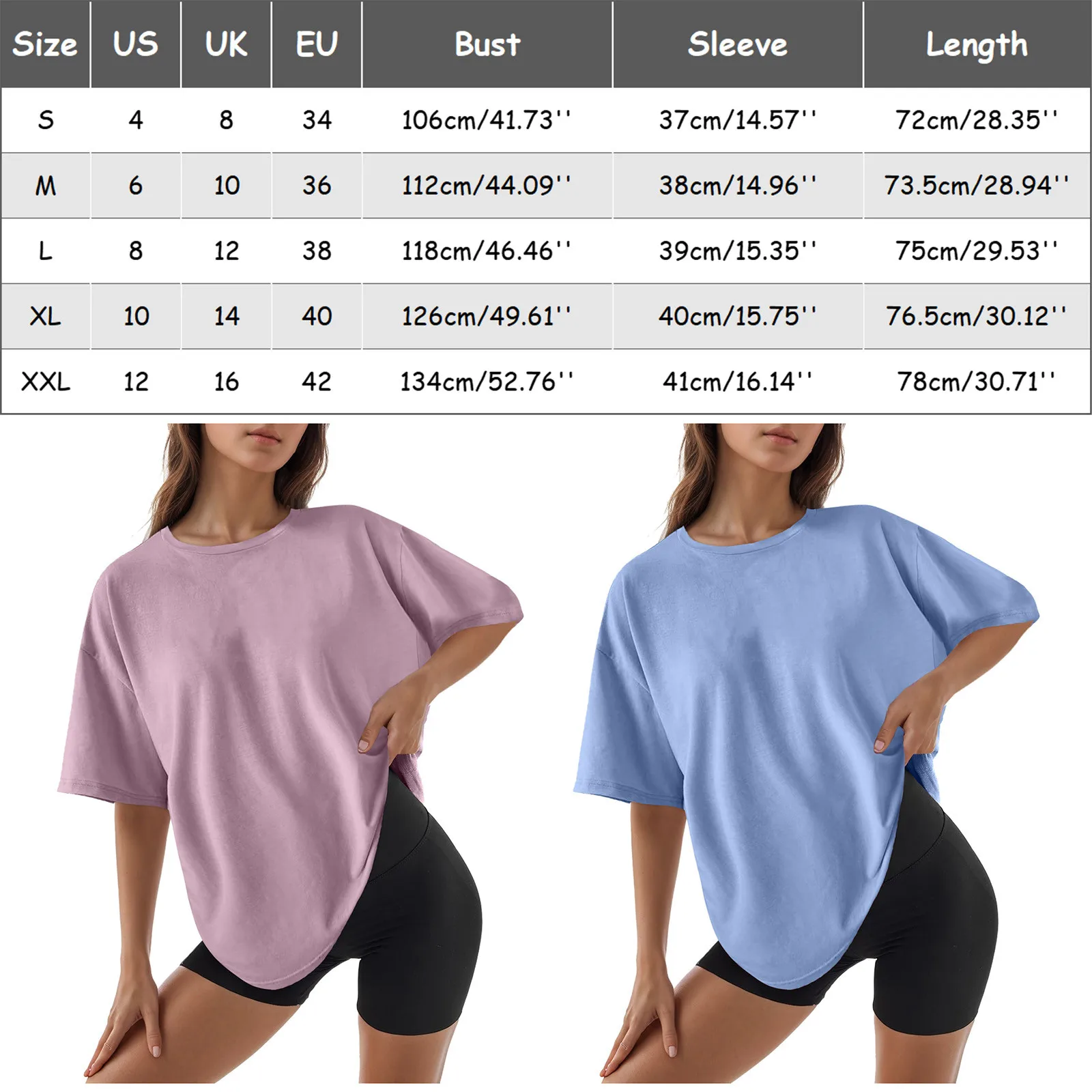 Сплошной цвет женская футболка летняя свободная спортивная повседневная туника