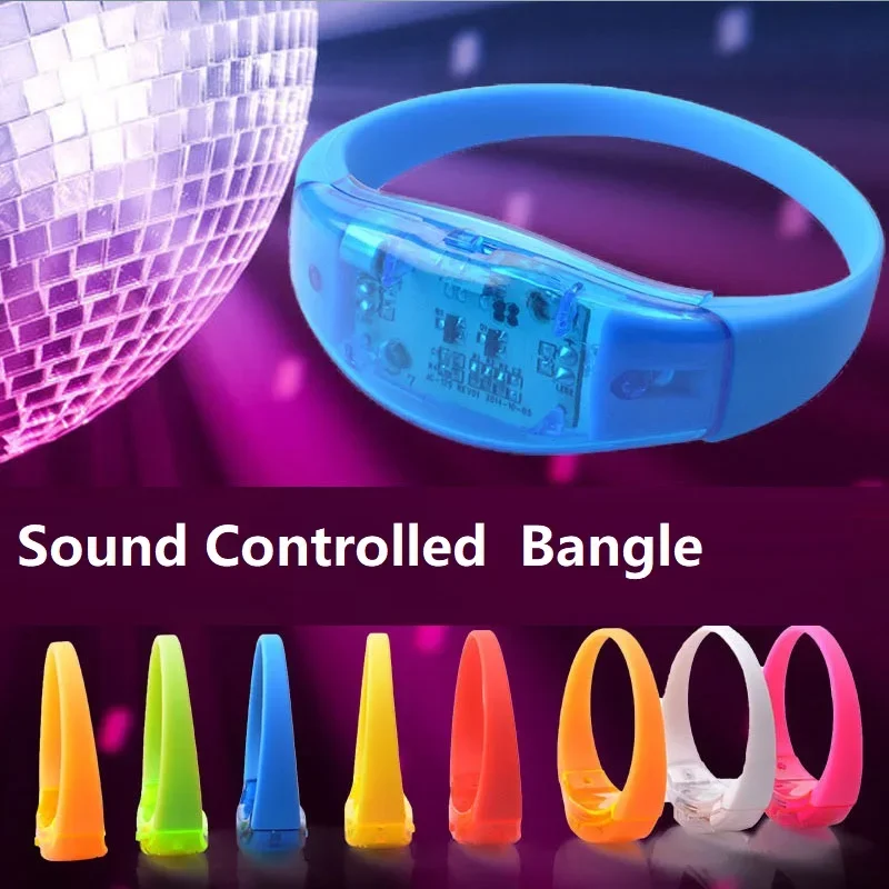 10 шт. мигающий браслет с управлением звуком светящийся для вечеринки бар подарок