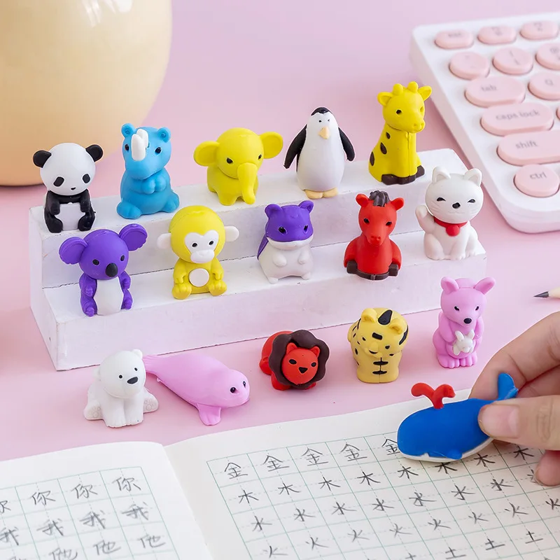 

1 Pcs Creative Cute Animal Monkey Panda Rabbit Eraser Set Student Stationery