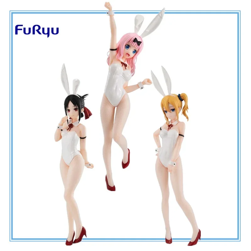Фото В наличии: Фигурка FuRyu BiCute Bunnies Kaguya-sama: Love Is War — Хаясака Ай, Фудживара Чика, Шиномия Кагуя в образе белой девушки-кролика (подарочная фигурка) №1