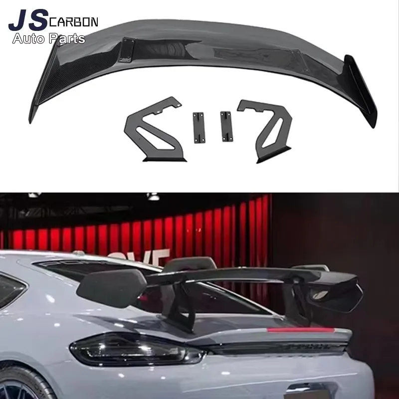 Для porsche 718 987 Cayman Boxster GT4 RS Стиль Углеродное волокно Задний спойлер Автомобильный