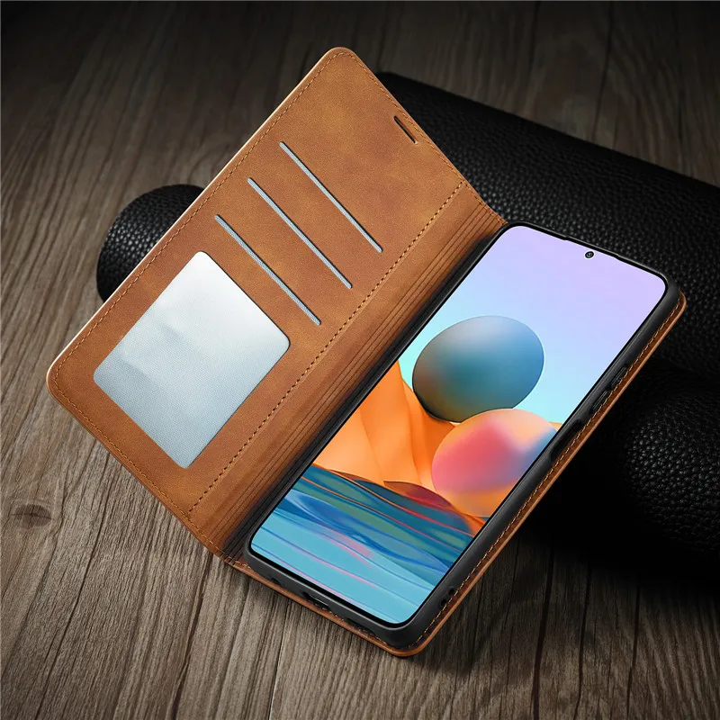 Кожаный чехол для Xiaomi Poco X3 NFC F3 M3 M4 Pro чехол-бумажник с откидной крышкой Redmi Note 11 11S 10