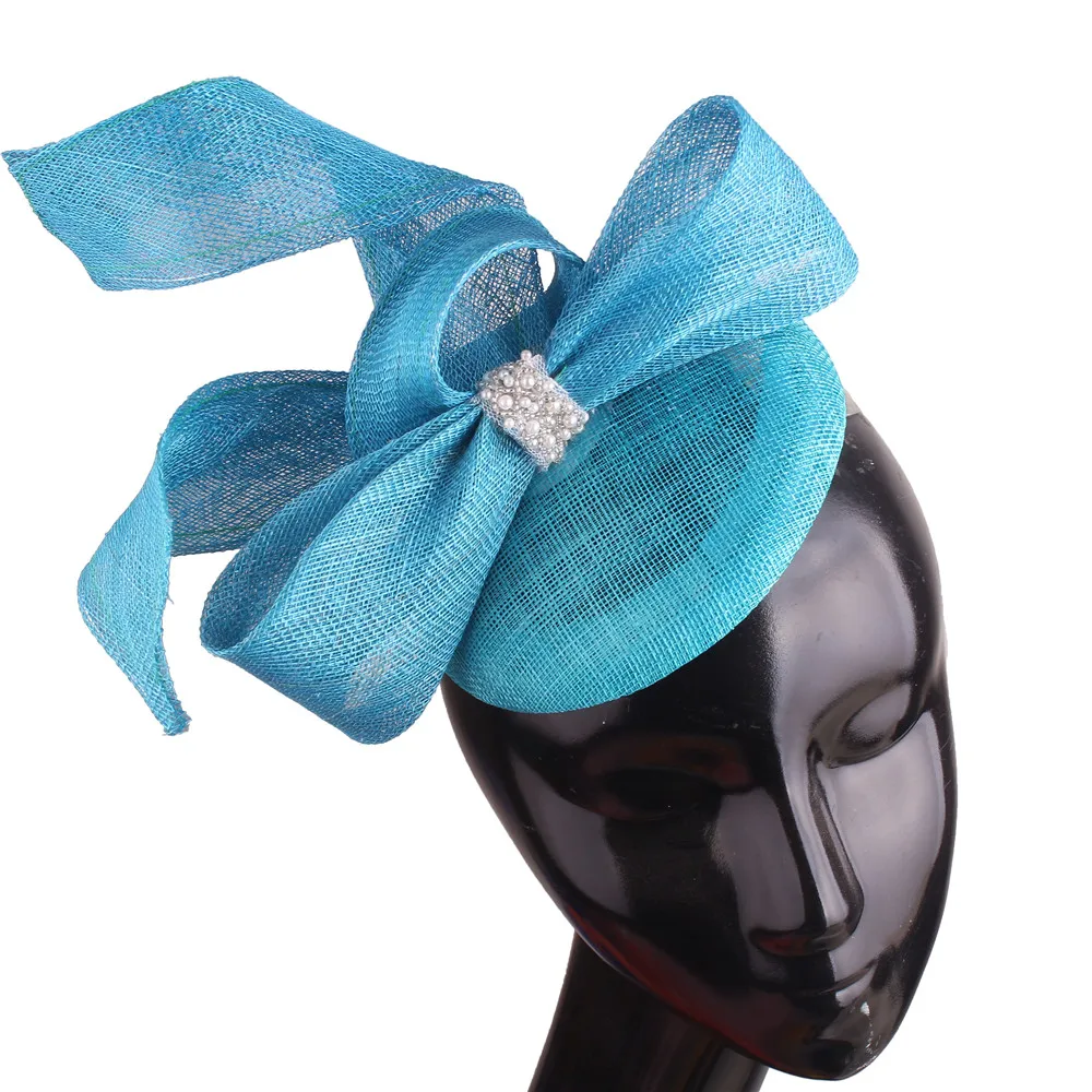 Чародеи для волос повязки на голову с бантом свадебная фата шляпы Sinamay