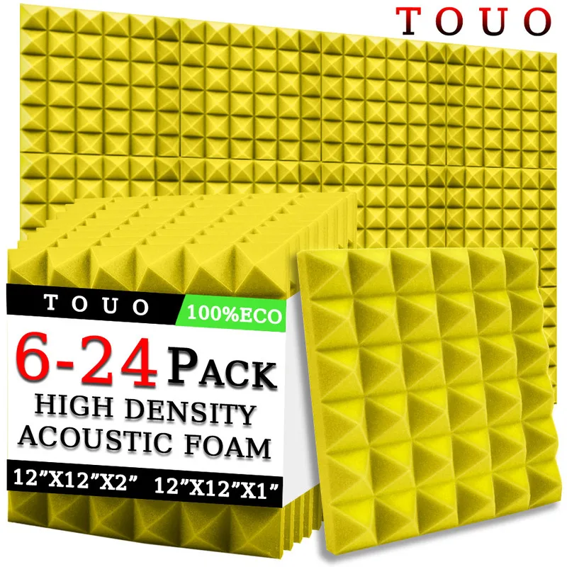 Акустическая пена TOUO 6/12/24 шт. звукопоглощающие поролоновые панели высокой
