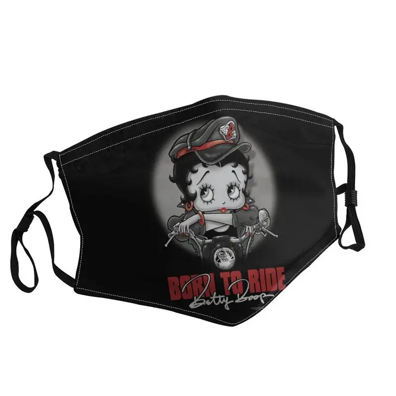 

Reusable Mrs Boop Born To Ride Mouth Mask Anti Haze Dust Protection Mask Respirator Mouth Muffle