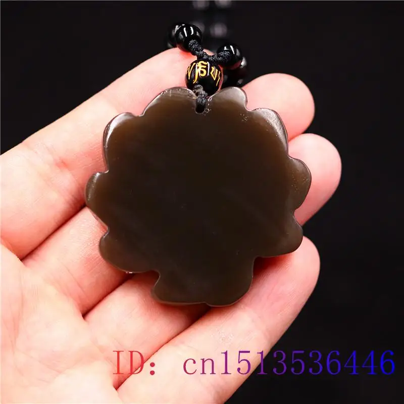 Brown Jade Nine Tailed Fox Pendant Charm Chinese Women Gemstone Jadeite Jewelry Fashion Gifts Carved Amulet Necklace Natural |