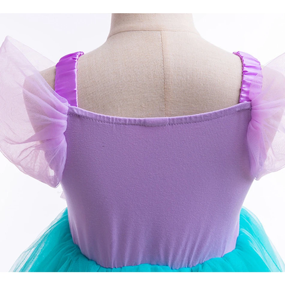 Костюм для косплея Ариэль девочек Disney летнее пляжное платье принцессы русалки