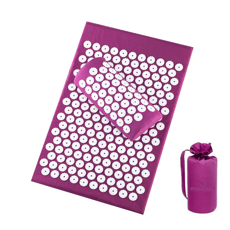 

Eco Mat Acupressure Massager Natural Linen Cotton Acupuncture Mats +Pillow Back Reflexology Trigger Point Massage Stress Relief
