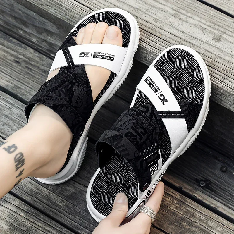 Мужские уличные Нескользящие пляжные сандалии повседневная обувь без шнуровки